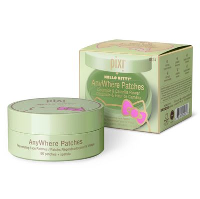 Pixi Hello Kitty AnyWhere Multipurpose Hydrogel Patches, Hyaluronic, Caffeine Retinol For Under Eyes, Revitalize Eye Area, 45 pairs 90 Patches