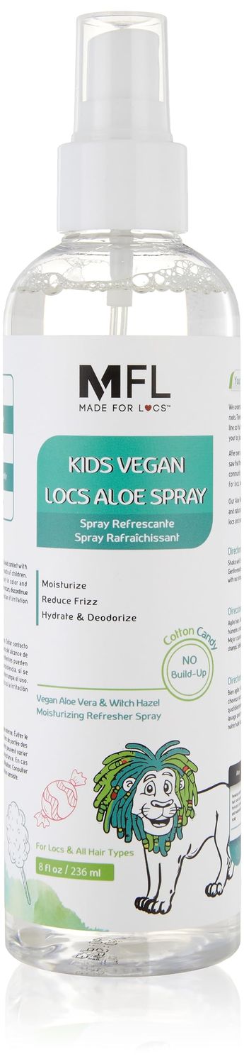 Kids Vegan Locs Aloe Refresher Spray Cotton Candy Scent 8 oz
