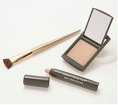 Joan Rivers Great Hair Day Root Touch Up Powder and Hair Color Stick - Root Cover Up Hair Powder and Root Touch Up Stick for Thicker, Fuller Looking Hair (Light Blonde)