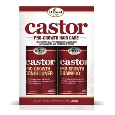 Difeel 2PC Castor Pro-Growth Shampoo Conditoner Gift Box- Includes 33.8oz. Shampoo and Conditioner