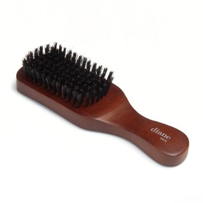 Diane Reinforced Boar Bristle Club Wave Brush for Men and Barbers - Medium Bristles for Thick and Curly Hair - Use for Detangling, Smoothing, Wave Styles, Restore Shine and Texture