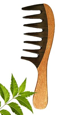 Rufiys Neem Wooden Hair Comb for Women Men Hair Growth Dandruff Remover Curly Hair Neem Wood Wide Tooth for Detangler