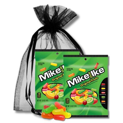 MIKE IKE 5 oz. Bags - Assorted Chewy Candy - Gift Pack of 2 By Lyza&#39;s Sweets Treats (Original Fruits)