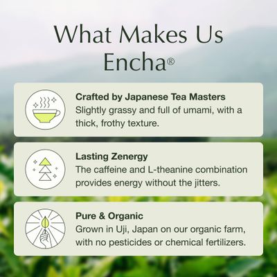 Encha Ceremonial Grade Matcha Powder, Organic First Harvest Japanese Matcha Green Tea, Matcha Tea From Uji, Japan (30g1.06oz)