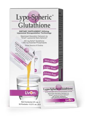 LivOn Laboratories Lypo-Spheric Glutathione - 30 Packets - 450 mg Glutathione Per Packet - Liposome Encapsulated for Maximum Bioavailability - Professionally Formulated - 100 Non-GMO