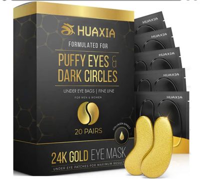 mascarillas de tratamiento ocular con colageno, Parches para el cuidado de la piel bajo los ojos de oro de 24 Kilates