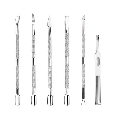 6PCS Cuticle Pusher Set, Stainless Steel Cuticle Remover Kit, Cutter and Trimmer Manicure and Pedicure Tools for Fingernail and Toenails