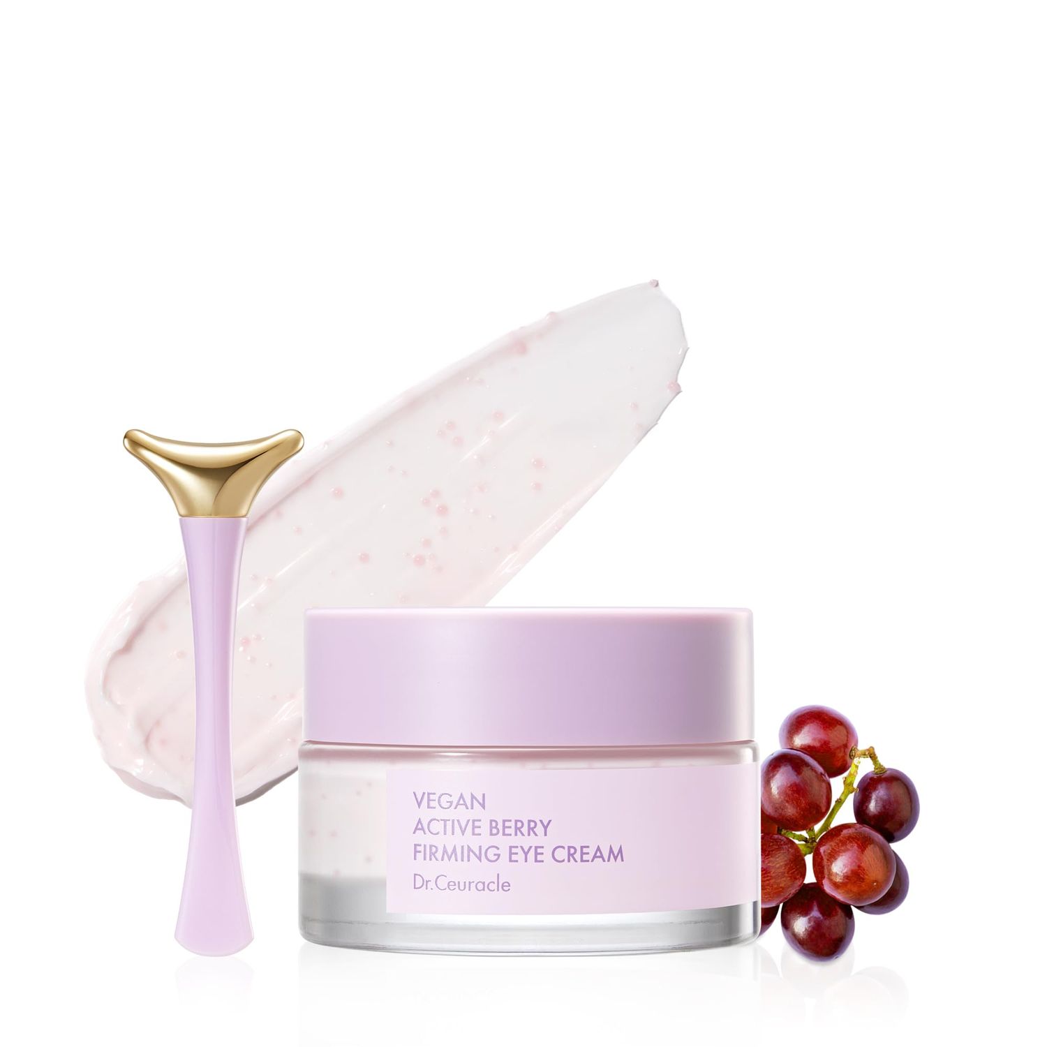 leegeehaam Dr.Ceuracle Vegan Active Berry Firming Eye Cream with Applicator (32g 1.12 oz.) - Hydrating Resveratrol Eye Treatment for Dark Circles and Puffiness