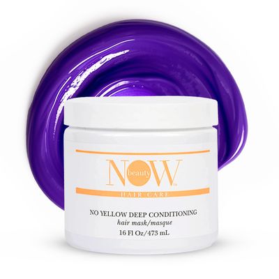 NOW BEAUTY Deep Conditioning Purple Mask - For Dry, Damaged Blonde Hair - Regenerating, Vegan, Color Safe, Sulfate-Free - For All Genders - 16 oz