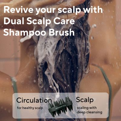 AROMATICA Dual Scalp Care Shampoo Brush - Retrieve Nourished Hair with Scalp Scaling and Deep Cleansing, Mothers Day Gifts