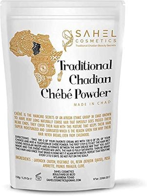Uhuru Naturals Sahel Cosmetics Chebe Powder - Contains All-Natural Ingredients Promotes Strong and Healthy Hair Growth Helps Prevent Breakage Formulated for Dry Kinky Hair