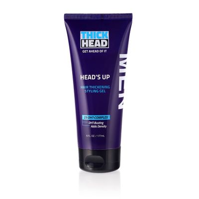 Thick Head Heads Up Hair Thickening Styling Gel for Men Adds Instant Volume and Texture to Thin Fine Hair Provides Firm Hold 6 Fl Oz
