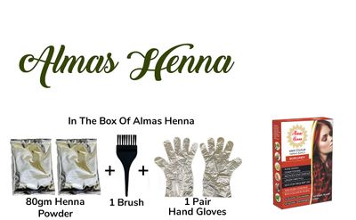 AL HASNAYN ENTERPRISES Almas Henna 80 GRAM Hair Color, Burgundy, 100 Organic Henna Powder Infused with Goodness of Herbs, Natural Henna Hair Color For Soft Shiny Hair, 2.82 OUNCE