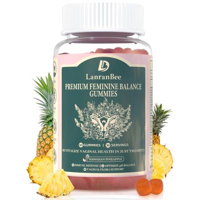 LanranBee Feminine Balance Gummies for Women PH, Health Wellness, Immune Support - Hawaiian Pineapple Flavor- Vegan, Gluten-Free, Vaginal Flora Balance- 60 Gummies