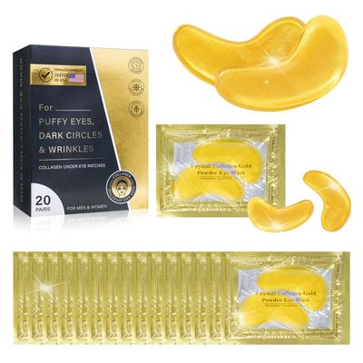 Fanterday Under Eye Patches - Eye Masks for Dark Circles and Puffiness (20 Pairs) Collagen Eye Patches for Moisturizing anti wrinkle, Under Eye Masks with Hyaluronic Acid Niacinamide