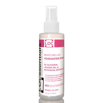 LOCssentials Rose Water for Locs - Rosewater and Glycerin Loc Moisturizer Spray with Jojoba Oil Organic Botanical Extracts, Premium Braid Spray, Daily Hair Mist Scalp Moisturizer