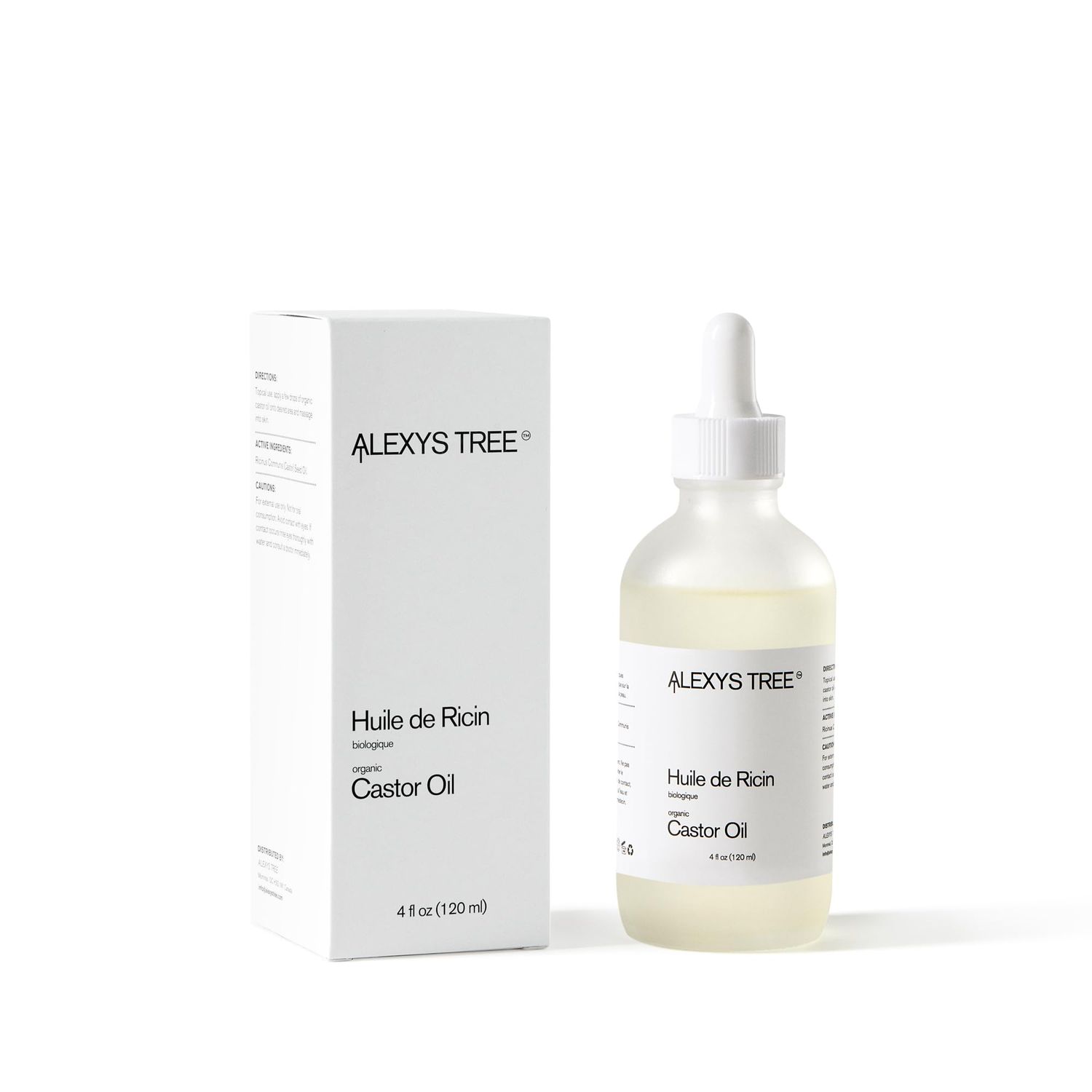 Alexys Tree Organic Castor Oil - 100 Pure Premium Grade Essential Oil for Hair, Scalp, Eyelashes and Eyebrows Body - Hair Growth Serum - 120 ML, 2 fl oz