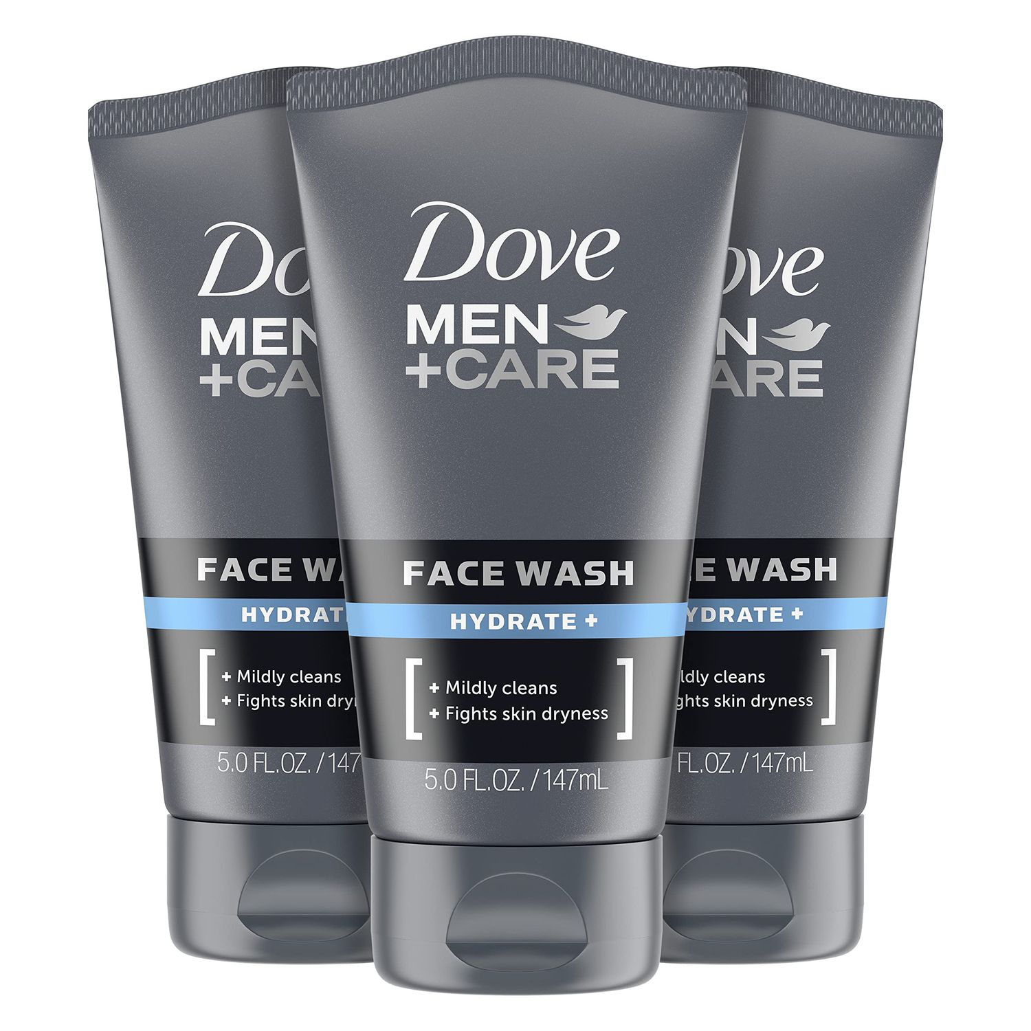 DOVE MEN CARE Face Wash Hydrate Plus Skin Care, 5 Oz, (Pack of 3)