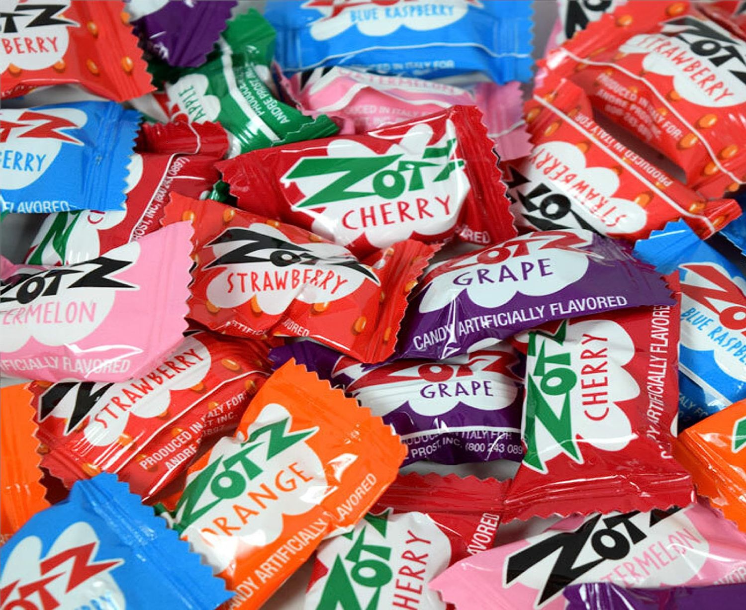 Italian Fizz Sour Hard Candy Bulk 1 Lb, 3 Oz Bag - Assorted Flavors with Fizzy Inside Individually Wrapped and Sealed with Fote Brand Magenet