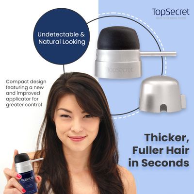 Top Secret Hair Building Fibers - Instantly Fill Thinning Hair - Undetectable Natural Filler for Men Women - Applicator Included - Weather Sweat Resistant (Dark Brown, Large)