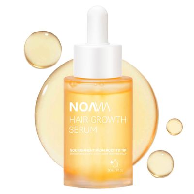 NOAVIA Natural Hair Repair Serum, Hair Growth Supplement for Hair Thinning, Vegan Women&#39;s Hair Treatment, Thicker Fuller Looking Hair, Gentle and Effective Hair Strengthening Products