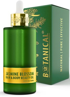 BOTANICAL HAIR GROWTH LAB Nourishing Oil for Body Hair Jasmine Blossom Organic, Pure, Natural Skincare (4.2 fl oz 125 ml)