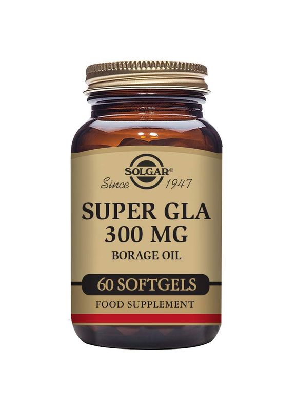 SOLGAR Super GLA 300 mg - 60 Softgels - Cold-Pressed Borage Oil for Womens Health - Non-GMO, Gluten Free, Dairy Free - 60 Servings