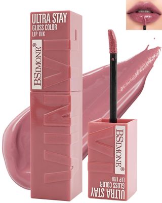 Liquid Lipstick,Shine Vinyl Lipstick Ink Lipgloss,Nude Pink Glossy Tinted Lip Gloss,Highly Pigmented Lip Color,Long Lasting Waterproof Lip Tint Stain,Mother&#39;s Day Makeup Gift for Women Girl-03