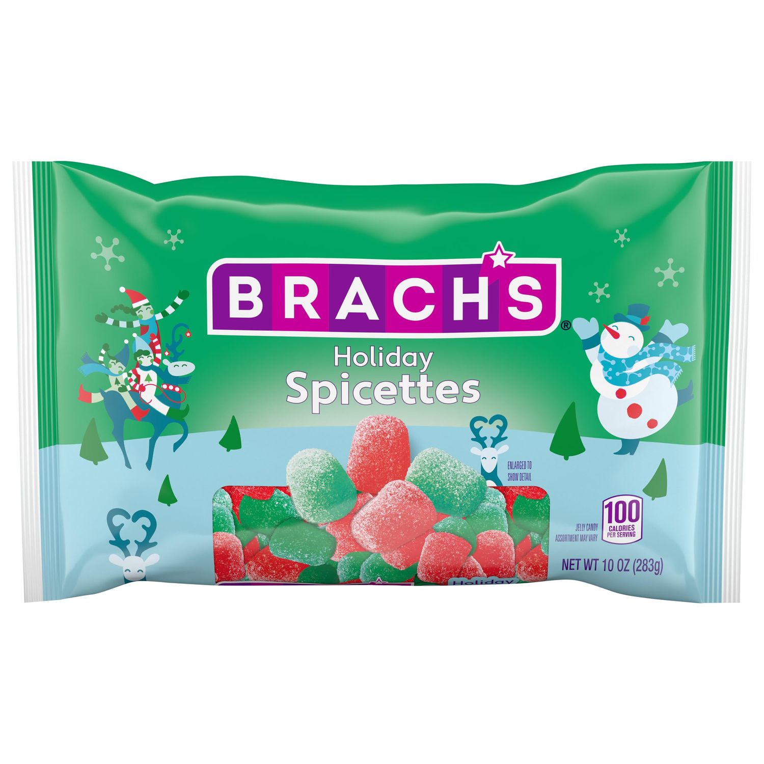 Brach&#39;s Holiday Spicettes, Cinnamon Wintergreen Jelly Gum Drops, 10 oz Bag - Perfect for Stocking Stuffers, Holiday Gifting and Decorating