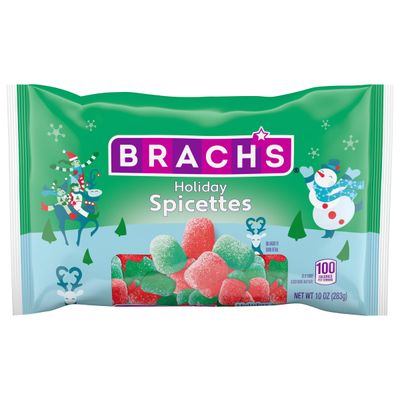 Brach&#39;s Holiday Spicettes, Cinnamon Wintergreen Jelly Gum Drops, 10 oz Bag - Perfect for Stocking Stuffers, Holiday Gifting and Decorating
