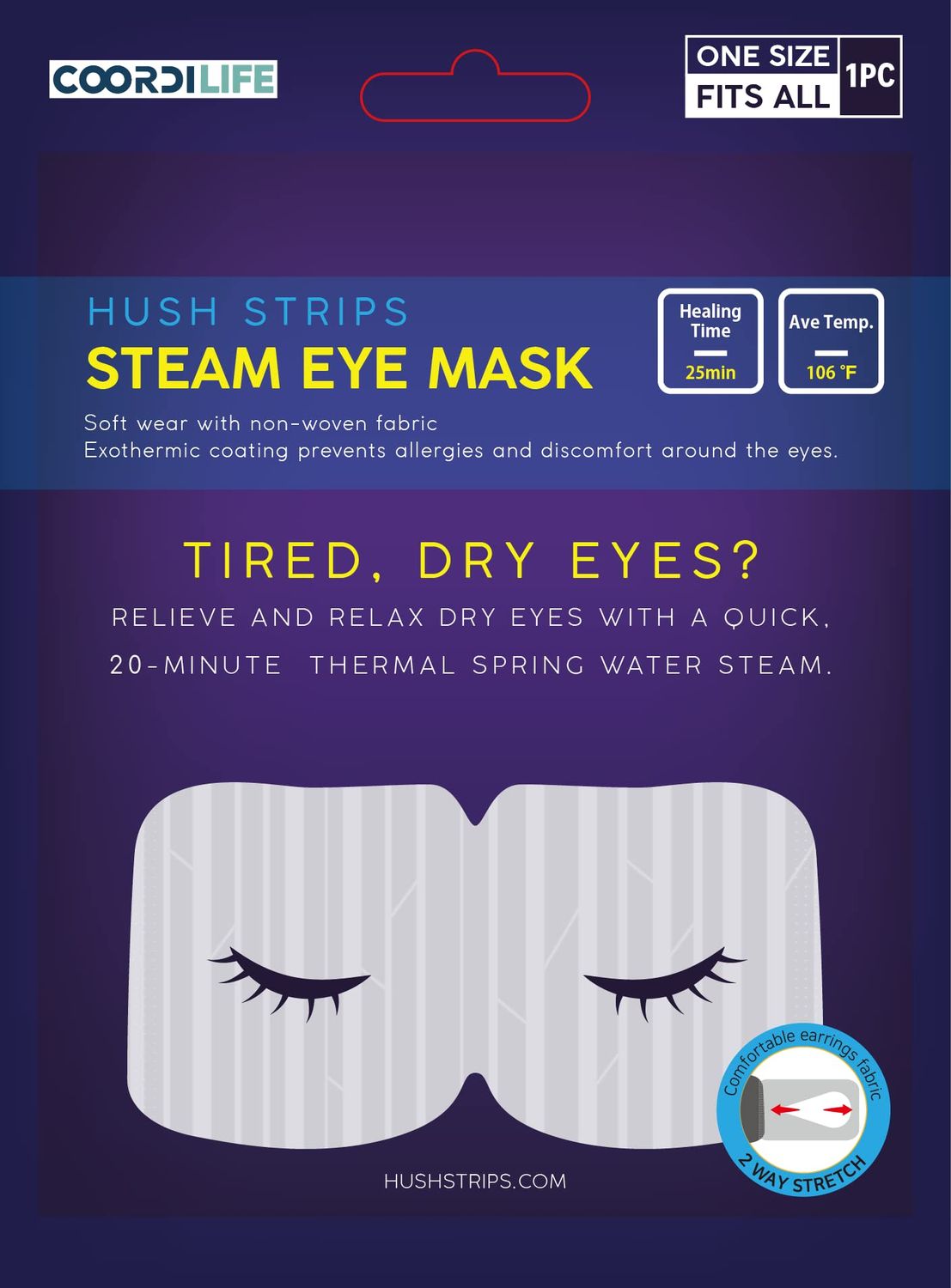Coordilife (6 Pack) Disposable Steam Eye Mask - Warm, Relaxing, Self Heating, Comfortable - Skincare Solution for Puffiness, Sleeping, Dry Eyes, Dark Circles, Travel - Spa Gift