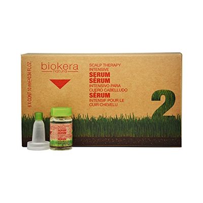 SALERM - Intensive Scalp Serum - Biokera Natura - 6 x 10 ml - Fortifying Hair Treatment for Women and Men - with Ginseng and Ginkgo Biloba - Strengthens Weakened Hair