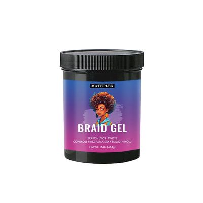 MATEPLEX Strong Hold Hair Styling Gel for Braid, Twist Locs Hair Styling Wax for Tames Frizz Edge Control, Non-greasy and Smoother for Hair(16 oz, 454g)