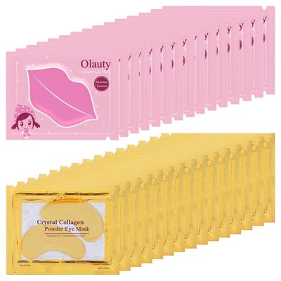 30 Pairs Lip Masks Eye Mask for Mothers Day Gifts, 24K Gold Gel Under Eye Patches for Puffy Eyes, Crystal Collagen Moisturizing Lip Masks, Nourishes LipEye Skin for Reducing Fine Lines Dark Circle