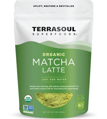 Terrasoul Superfoods Organic Matcha Latte - Premium Grade, Vegan Dairy-Free - 8.47oz