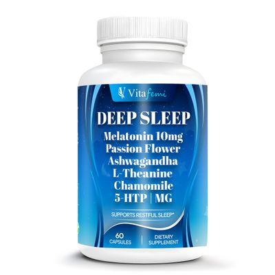 18-in-1 Melatonin10 mg , Natural Deep Sleep Supplement for Adults, Non-Habit Forming, Ashwagandha, L-Theanine, Magnesium, Chamomile, 5-HTP, Non-GMO