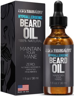 Beard Oil for Men - Hypoallergenic Natural Ingredients for Sensitive Skin, Nut Free Mustache Growth Conditioners, Natural Solution Conditioner to Men Made From Seed - Lion&#39;s Den Beard Oil 30ml