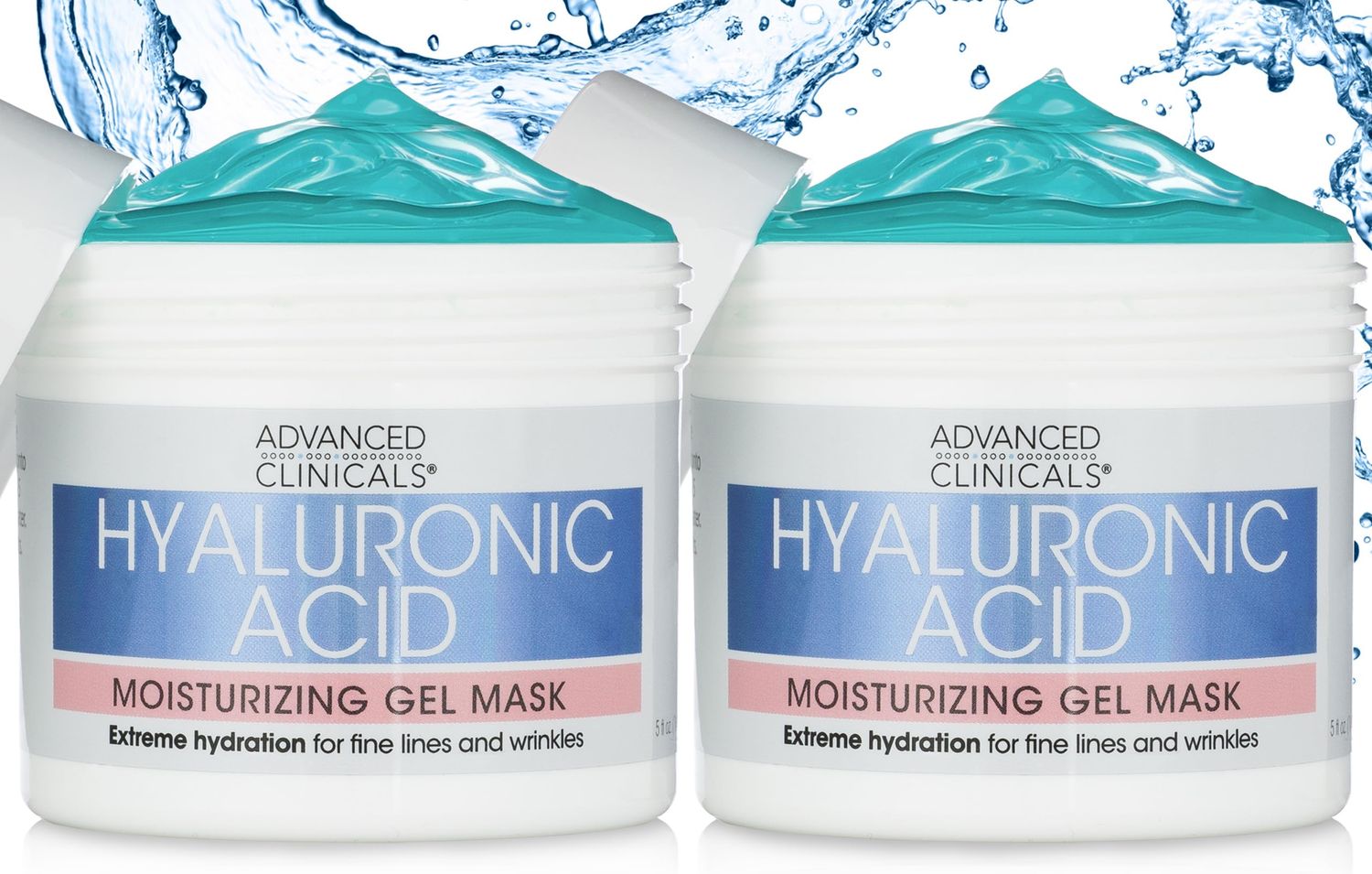 Advanced Clinicals Hyaluronic Acid Gel Facial Mask Skin Care, Brightening, Hydrating Anti Aging Face Mask Moisturizer Helps Transform Dry Skin WCollagen, Chamomile, Aloe Vera, 5 Fl Oz (Pack of 2)