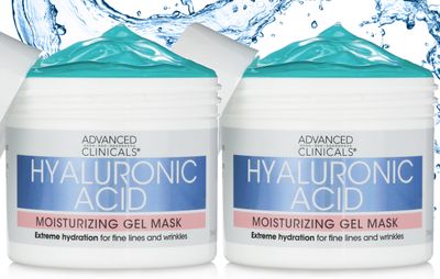 Advanced Clinicals Hyaluronic Acid Gel Facial Mask Skin Care, Brightening, Hydrating Anti Aging Face Mask Moisturizer Helps Transform Dry Skin WCollagen, Chamomile, Aloe Vera, 5 Fl Oz (Pack of 2)