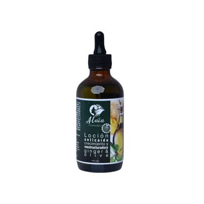 Alaia Cosmetics Corp - Advanced Hair Growth Stimulator. Ginger and Olive Dropper. Restores the hair follicle and prevents hair loss, provides natural shine, firmness and softness to the scalp. 4oz