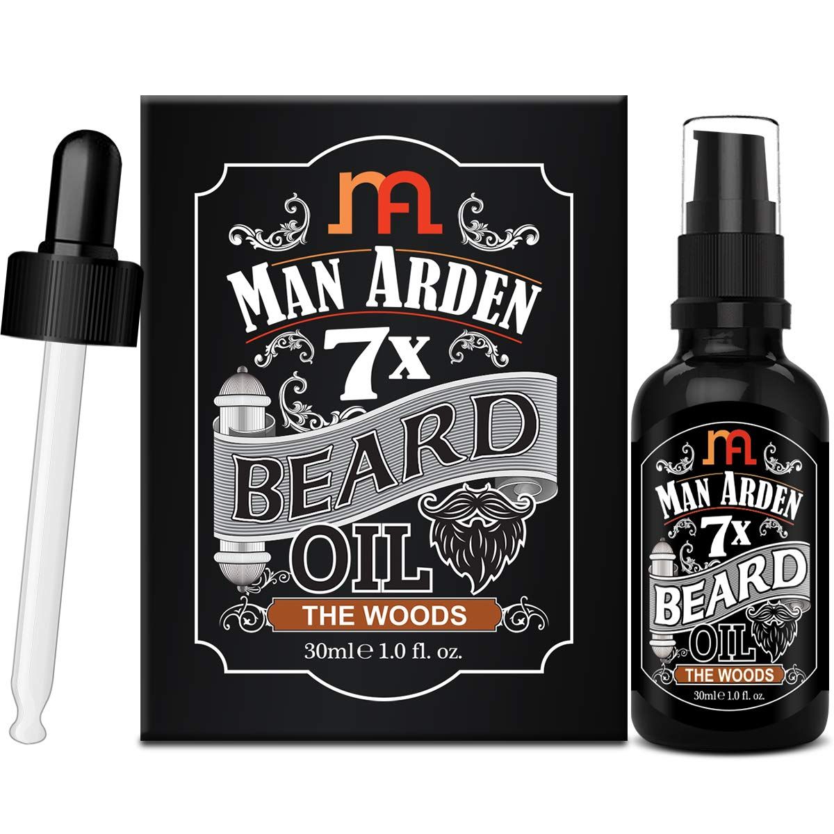 Man Arden 7X Beard Oil (The Woods) - 7 Premium Oils Blend for Beard Growth Nourishment 30ml
