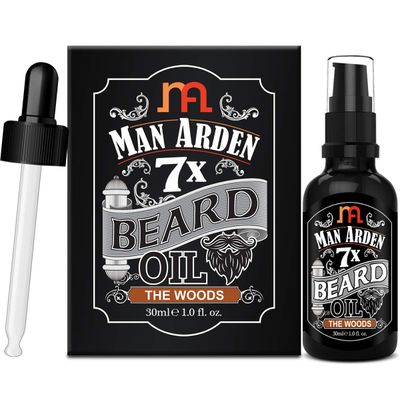 Man Arden 7X Beard Oil (The Woods) - 7 Premium Oils Blend for Beard Growth Nourishment 30ml