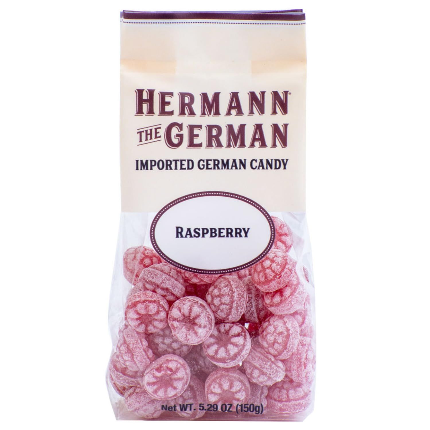 Hermann The German Raspberry Hard Candy, Gluten Free, 6 Bags, 5.29 Ounces