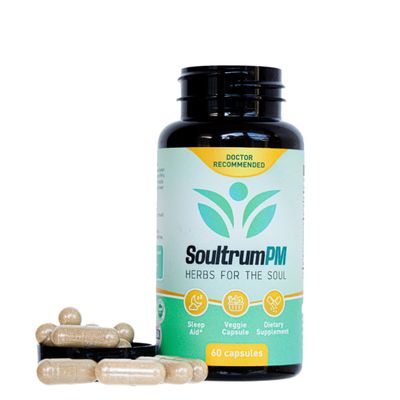 Soultrum PM Sleep Supplement - Melatonin, L-Theanine, Ashwagandha, Chamomile Extract, Valerian Root, Passionflower Extract, Magnesium Glycinate, Vitamin B6