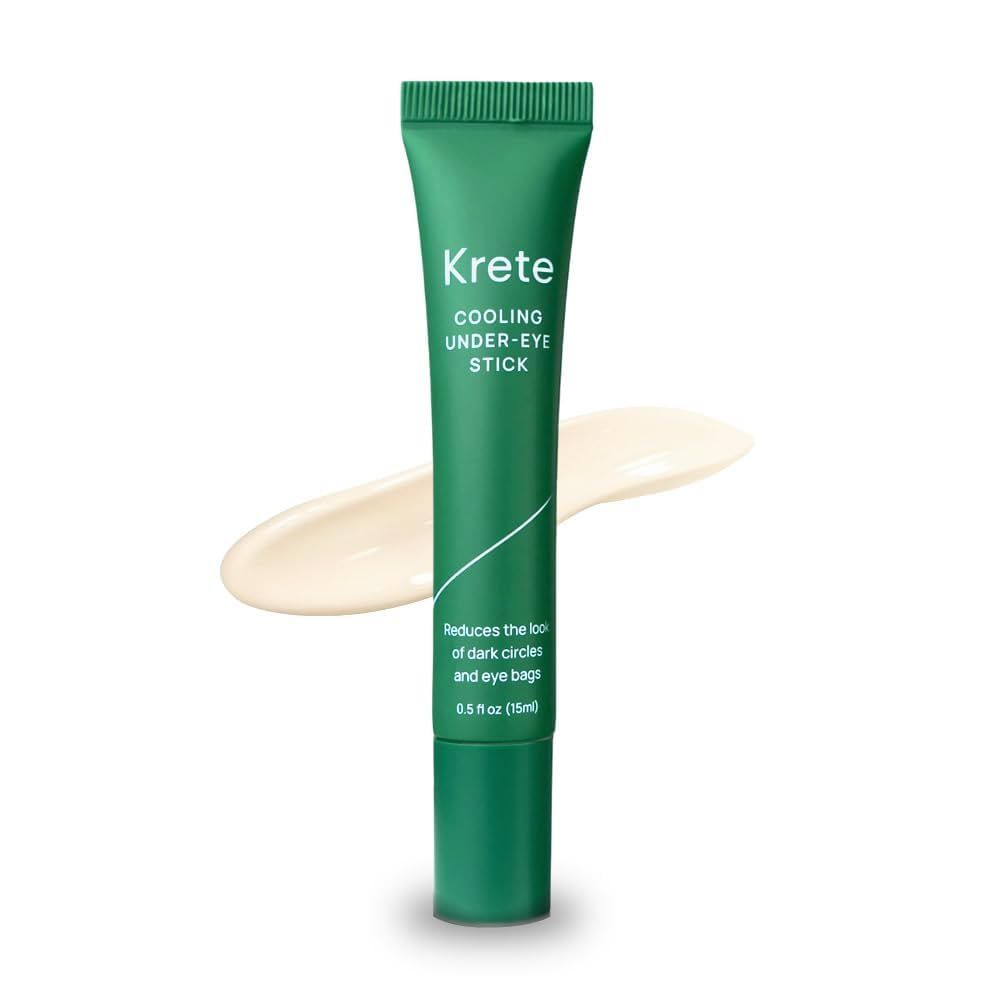 KRETE Cooling Under-Eye Stick with Liposomal Caffeine and Tripeptide-5 - Helps with Dark Circles and Puffiness, Vegan Cruelty-Free, 15ml