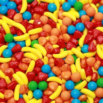 Fruit Runts Candy 7.5 OZ (213g) - 280 Pcs - 2 Packs Assorted Fruits Hard Candy Bulk for Party Favors Goody Bags Cake Decorations Pinata Candy Mix Gumball Machine Refills Fruit Shaped Candy