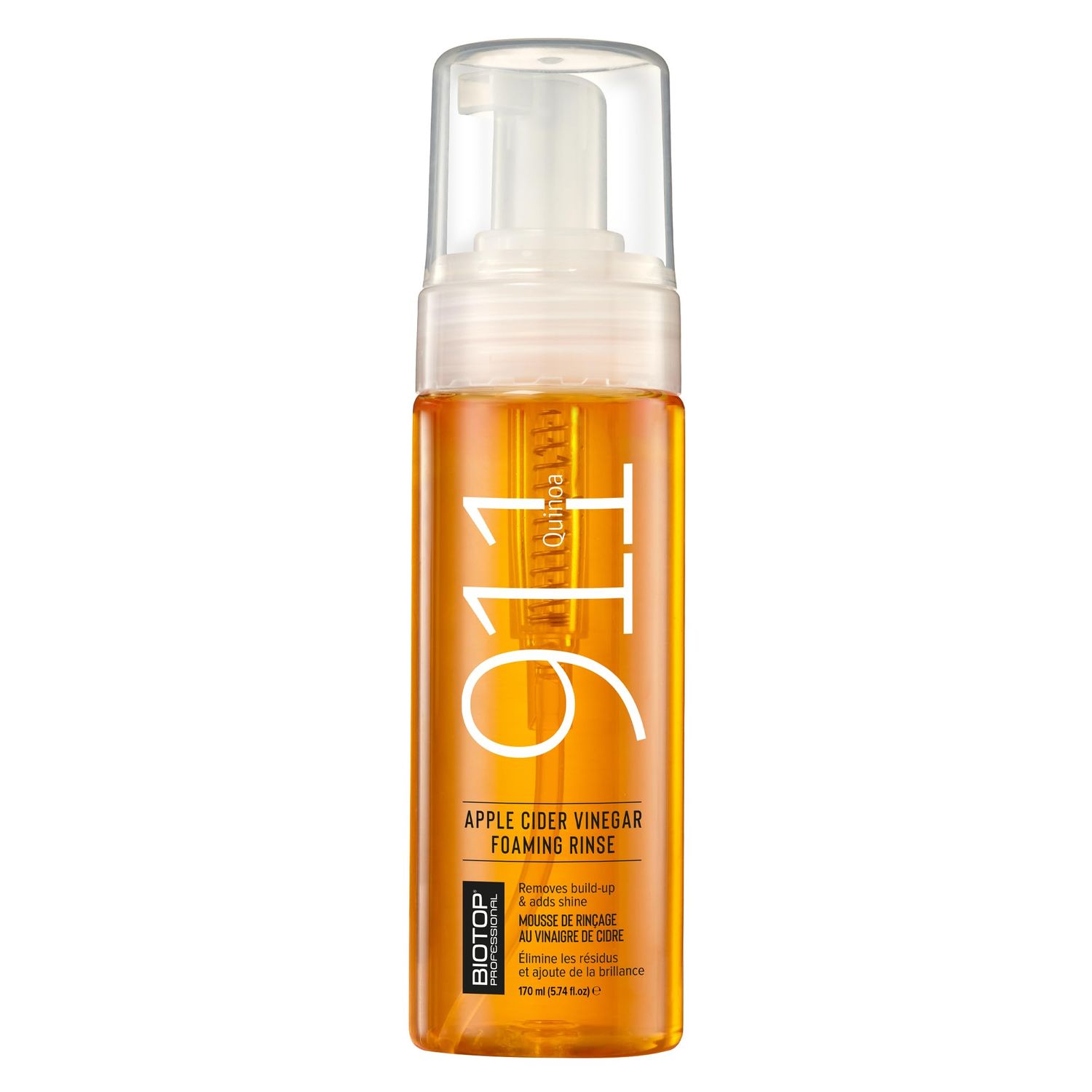 Biotop Professional 911 Quinoa Apple Cider Vinegar Rinsing Foam - Clarifying Hair Detox and Build Up Remover - For Dry, Sensitive or Itchy Scalp - (5.74 Fl Oz170ml)
