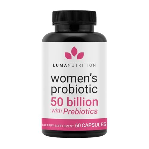 Luma Nutrition Probiotics for Women with Prebiotics - 50 Billion CFU - Formulated for Digestive, Immune Feminine Support - 60 Capsules