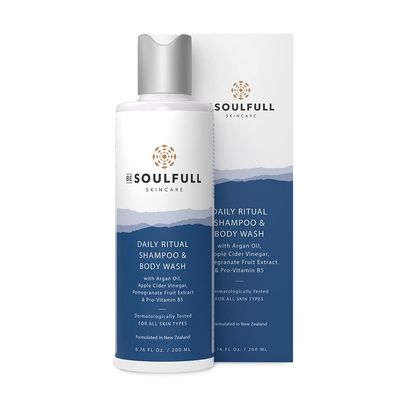 BE SOULFULL 2-In-1 Shampoo Body Wash, Head-To-Toe Cleanser for glowing skin and hair, 200 ml 6.8 Fl oz