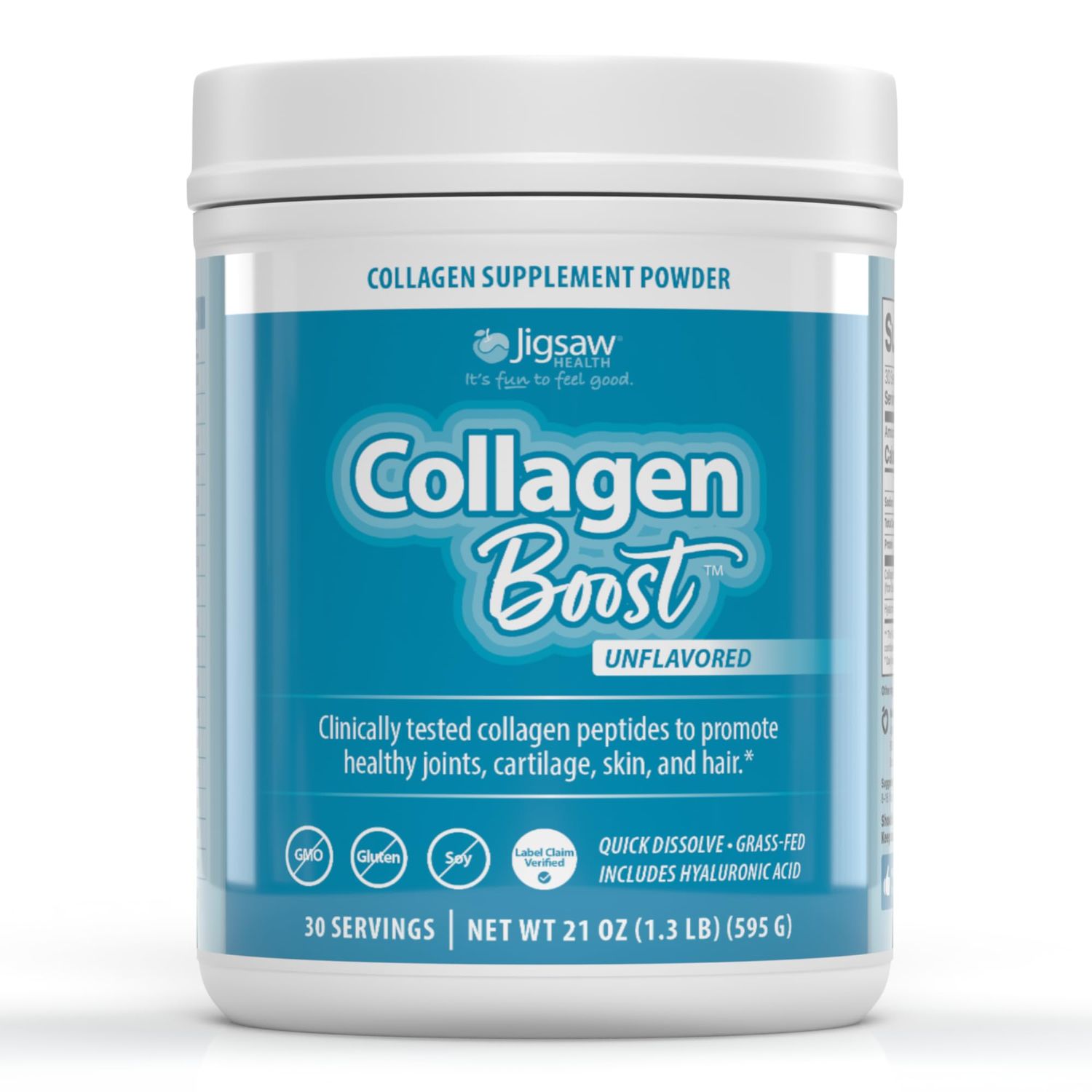 Jigsaw Health Collagen Boost Promotes Healthy Joints, Cartilage, Skin, and Hair 30 Servings